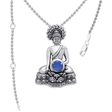Buddha Time of Meditation Pendant with Gemstone TPD786 - Jewelry
